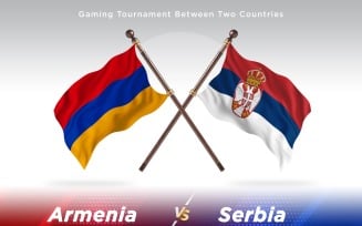 Armenia versus Serbia Two Flags