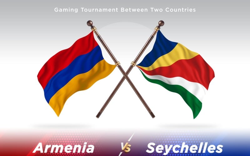 Armenia versus Seychelles Two Flags Illustration