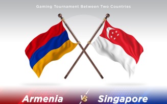 Armenia versus Singapore Two Flags