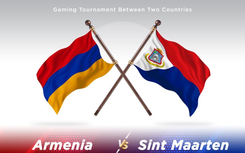 Armenia versus Sint Maarten Two Flags Illustration