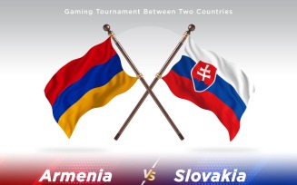 Armenia versus Slovakia Two Flags