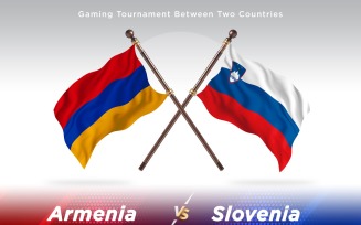 Armenia versus Slovenia Two Flags