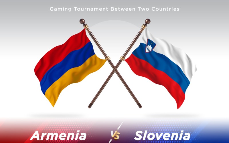 Armenia versus Slovenia Two Flags Illustration
