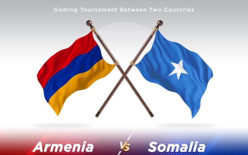 Armenia versus Somalia Two Flags Illustration