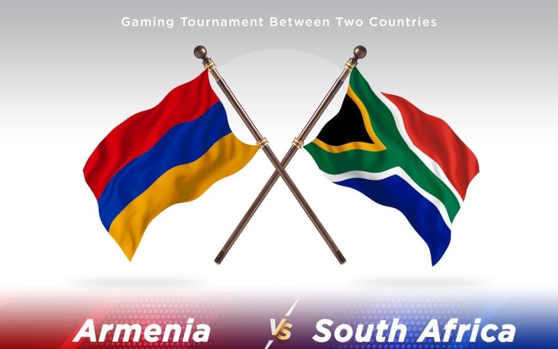 Armenia versus South Africa Two Flags Illustration