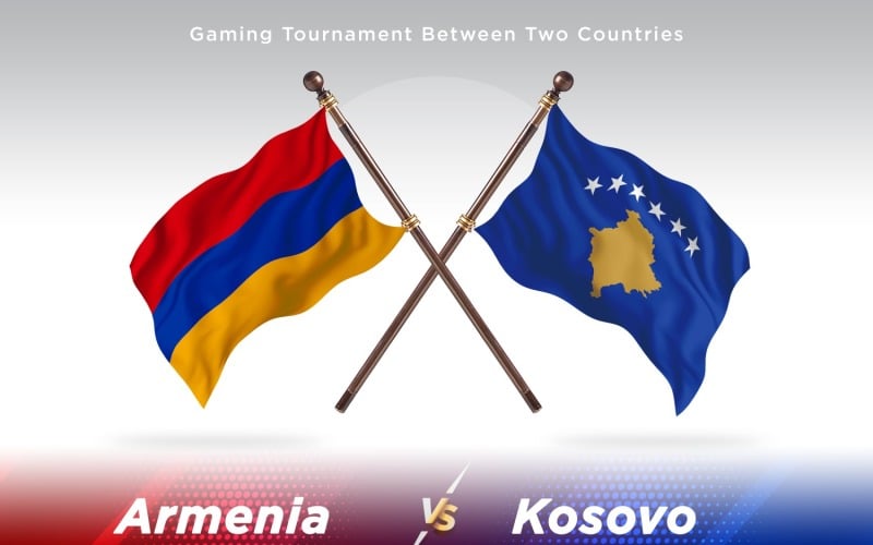 Armenia versus South Korea Two Flags Illustration
