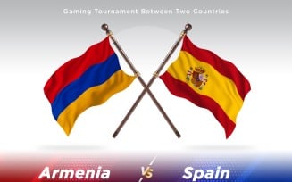 Armenia versus Spain Two Flags