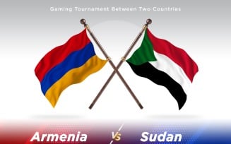 Armenia versus Sudan Two Flags