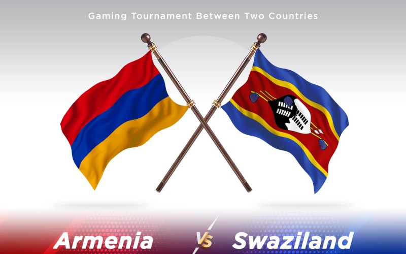 Armenia versus Swaziland Two Flags Illustration