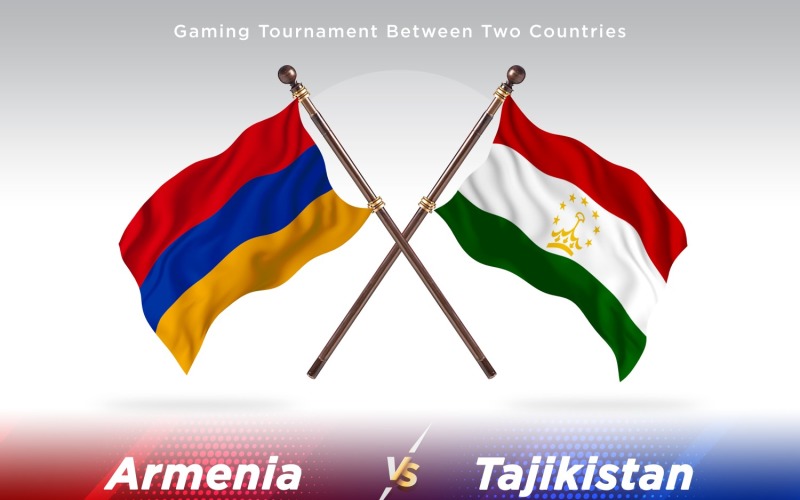 Armenia versus Tajikistan Two Flags Illustration