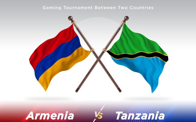 Armenia versus Tanzania Two Flags Illustration