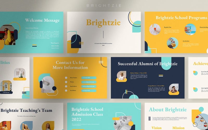 Brightzie - Cheerful Creative School Profile Presentation PowerPoint Template