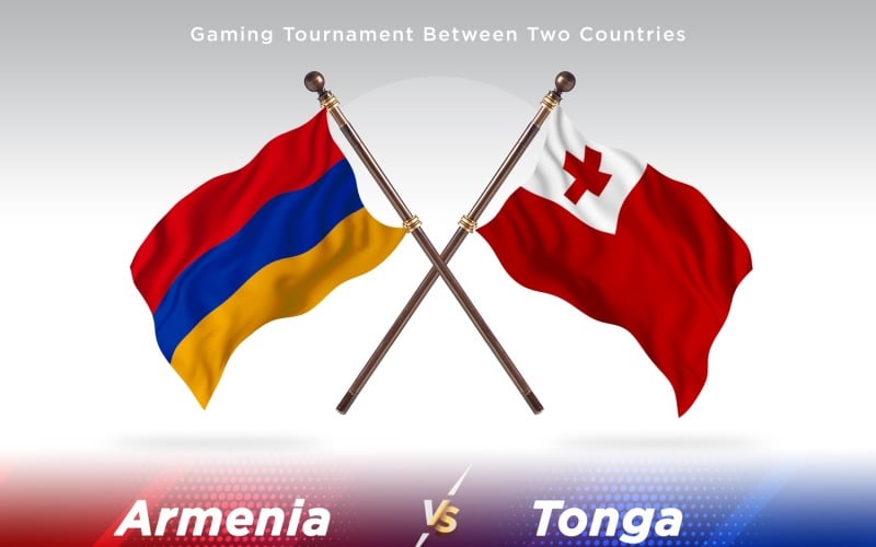 Armenia versus Tonga Two Flags Illustration
