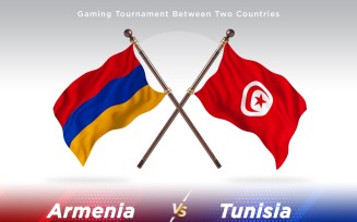 Armenia versus Tunisia Two Flags