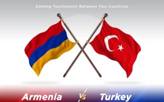 Armenia versus Turkey Two Flags