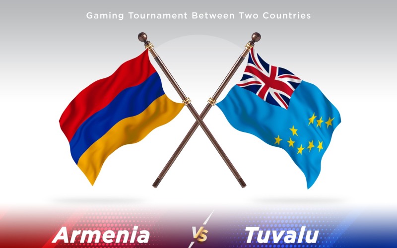Armenia versus Tuvalu Two Flags Illustration