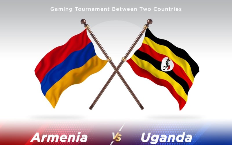 Armenia versus Uganda Two Flags Illustration