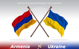 Armenia versus Ukraine Two Flags