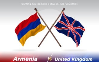 Armenia versus United Kingdom Two Flags