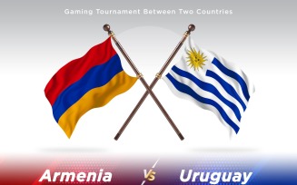 Armenia versus Uruguay Two Flags