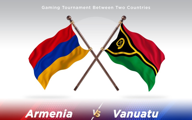 Armenia versus Vanuatu Two Flags Illustration