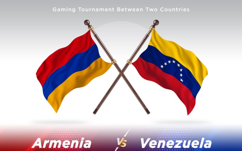 Armenia versus Venezuela Two Flags Illustration