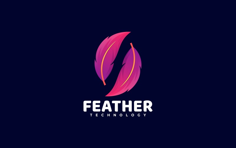 Feather Gradient Logo Style Logo Template