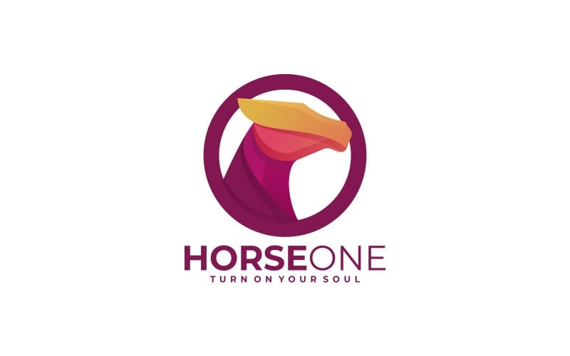 Horse One Gradient Logo Style Logo Template
