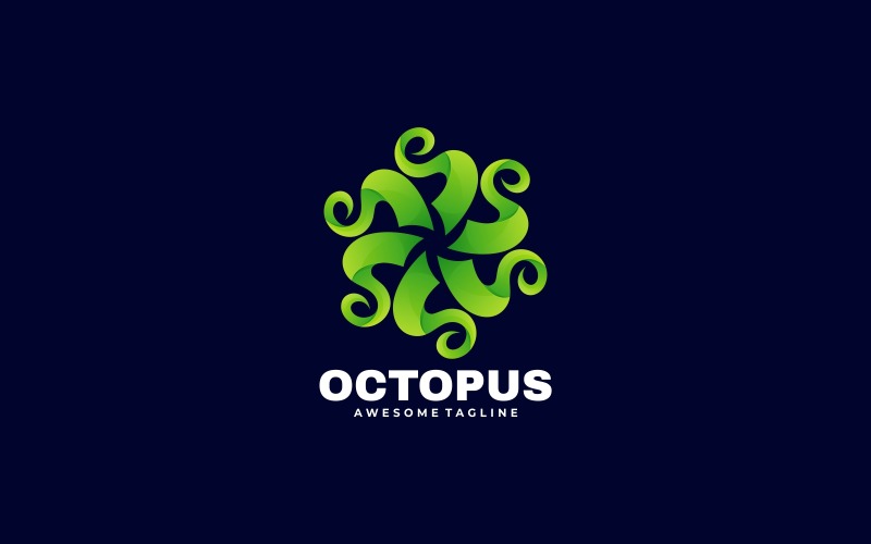 Octopus Flower Gradient Logo Logo Template