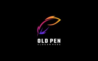 Old Pen Gradient Logo Style