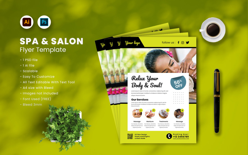 SPA & SALON Flyer Template vol.05 Corporate Identity