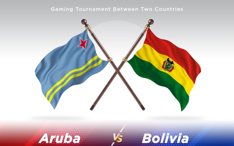 Aruba versus Bolivia Two Flags Illustration