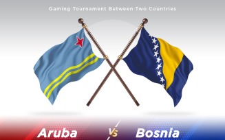Aruba versus Bosnia and Herzegovina Two Flags