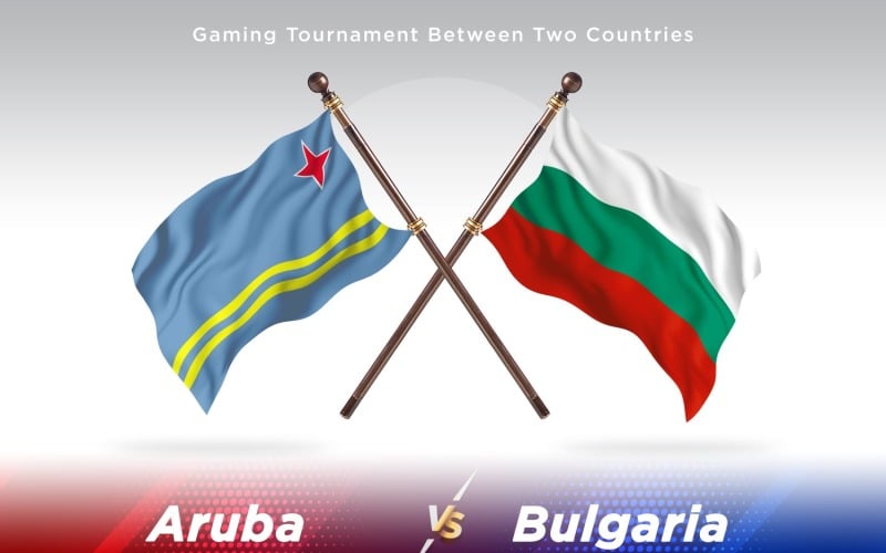 Aruba versus Bulgaria Two Flags Illustration