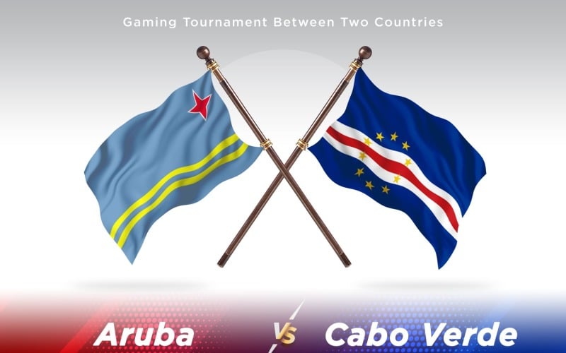 Aruba versus Cabo Verde Two Flags. Illustration