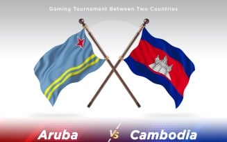 Aruba versus Cambodia Two Flags