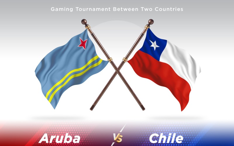 Aruba versus Chile Two Flags Illustration