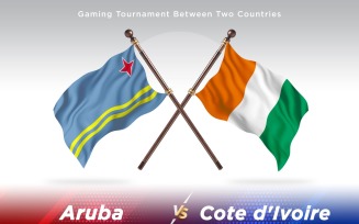 Aruba versus Cote d'Ivoire Two Flags