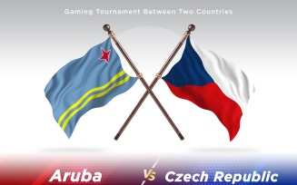 Aruba versus Czech Republic Two Flags