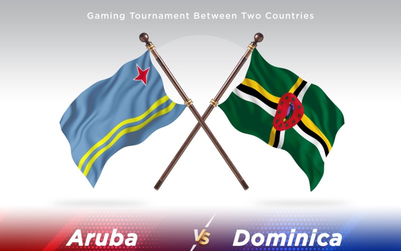 Aruba versus Dominica Two Flags Illustration