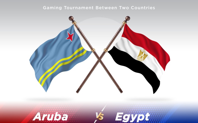Aruba versus Egypt Two Flags Illustration