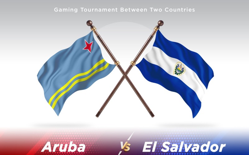Aruba versus El Salvador Two Flags Illustration