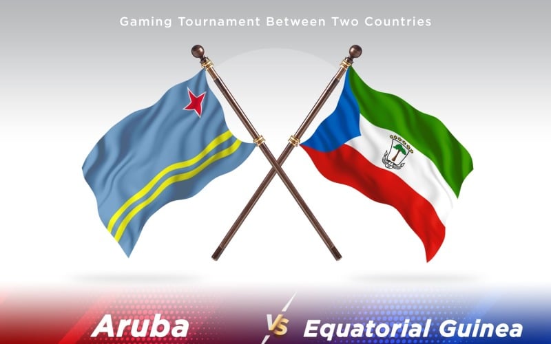 Aruba versus Equatorial Guinea Two Flags Illustration