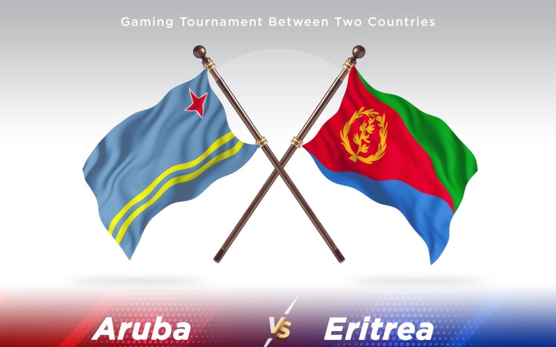 Aruba versus Eritrea Two Flags Illustration