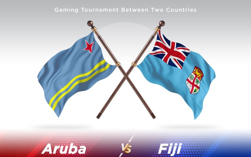 Aruba versus Fiji Two Flags Illustration