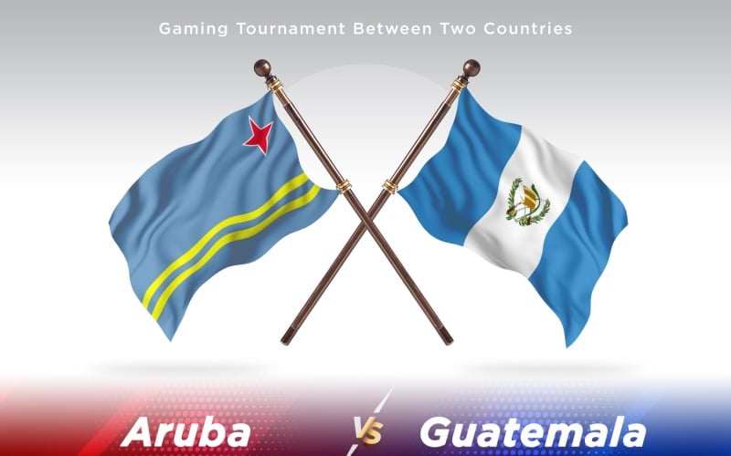 Aruba versus Guatemala Two Flags Illustration