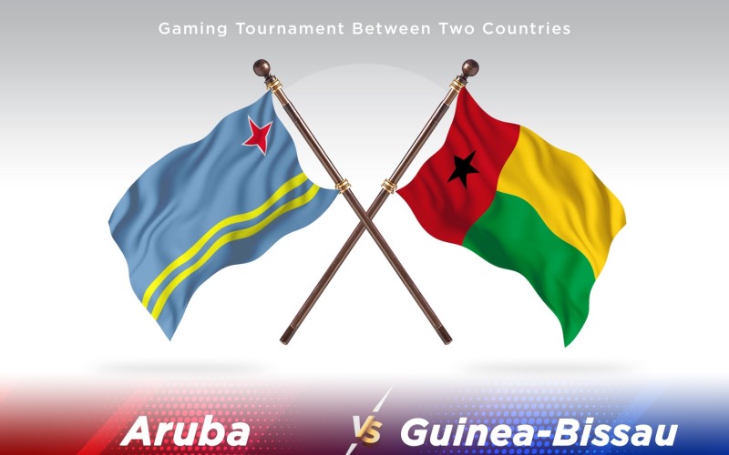 Aruba versus Guinea-Bissau Two Flags Illustration
