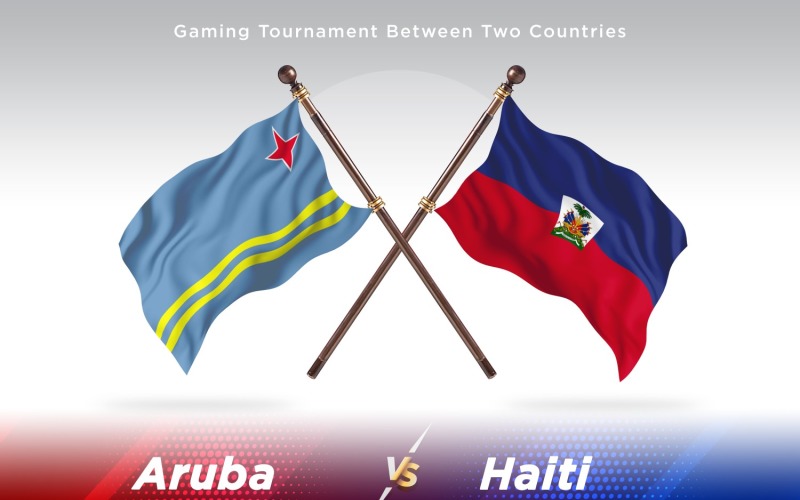 Aruba versus Haiti Two Flags Illustration
