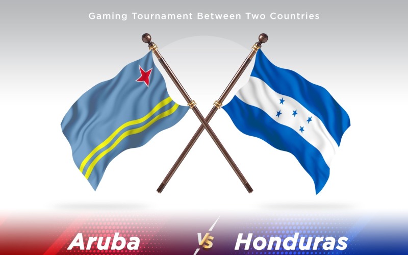 Aruba versus Honduras Two Flags Illustration