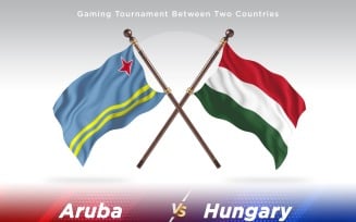 Aruba versus Hungary Two Flags